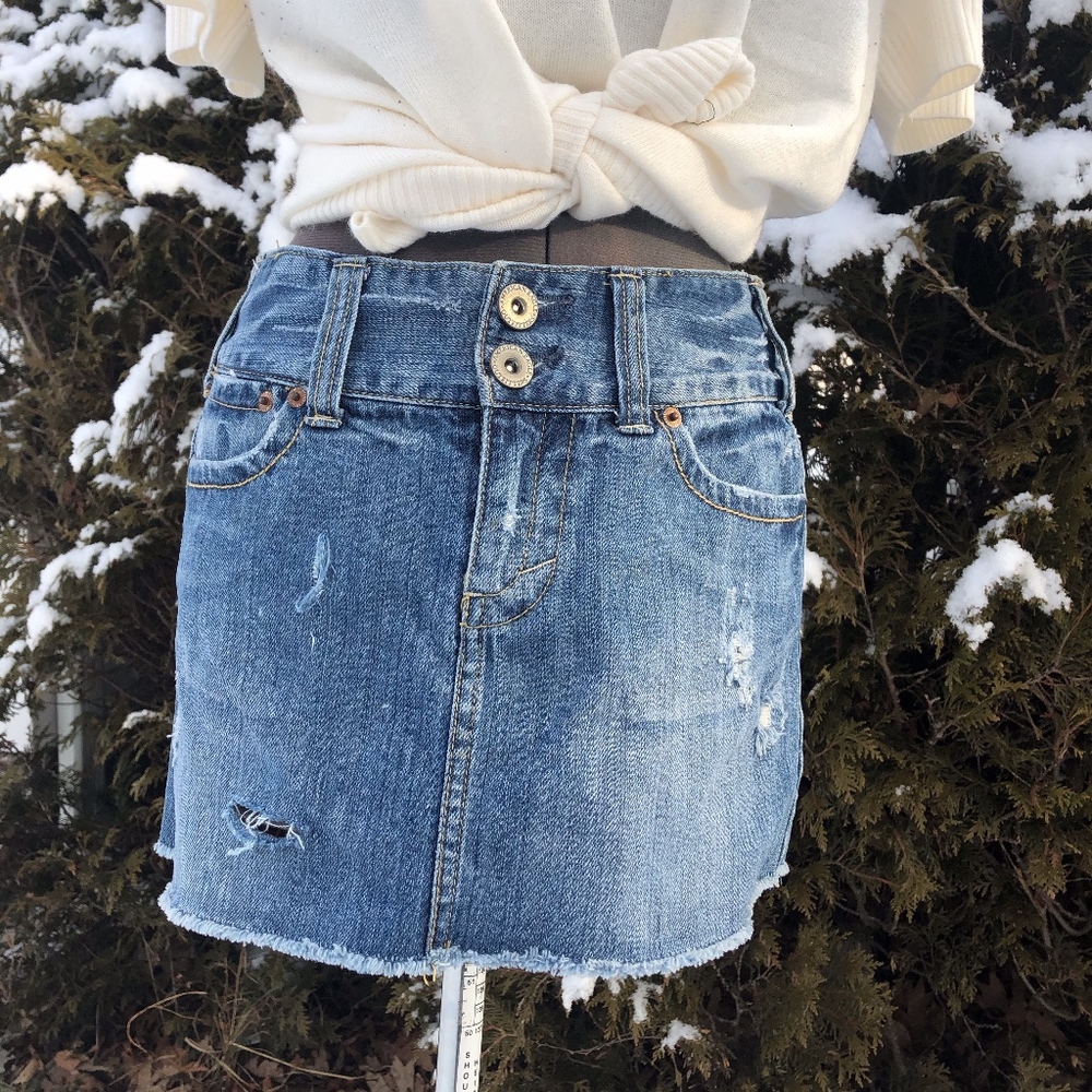 SEXY New Denim Ripped Super Short mini Skirt